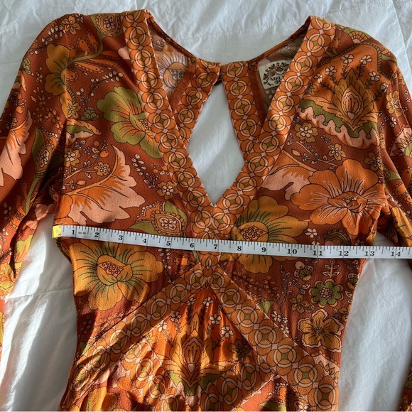 Nine Lives Bazaar Orange Floral Mini Dress - Picture 11 of 16